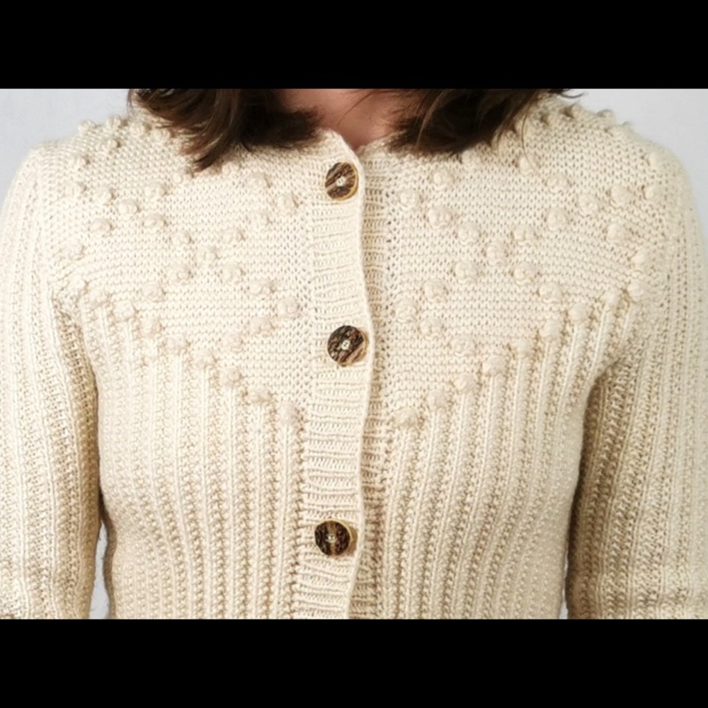 Hand knit wool bobble sweater